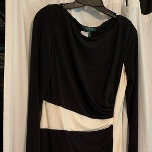 Ralph Lauren black dress w/off white sz 12